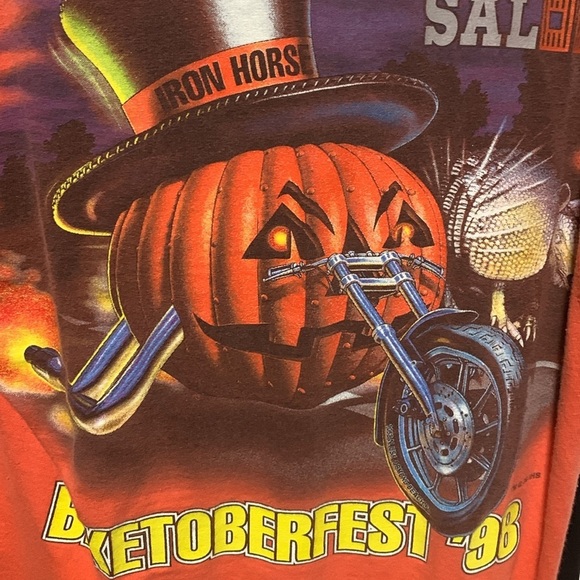 1998 Vintage Biketoberfest Iron Horse Saloon Daytona Halloween Chopper Tee - Picture 7 of 11